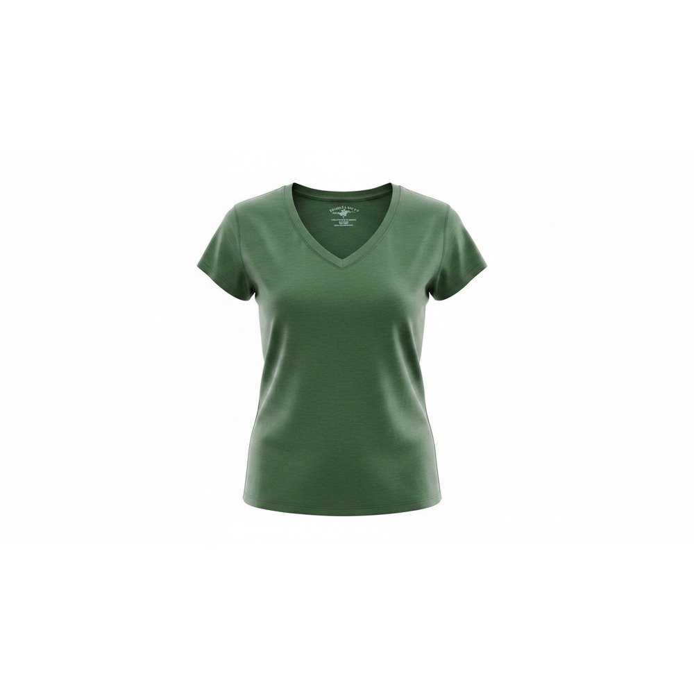Beverly Hills Polo Club V-Neck T-Shirt Womens M Green NWT Short Sleeve Stretch